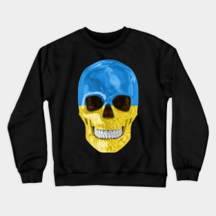 Ukraine Flag Skull - Gift for Ukrainian With Roots From Ukraine Crewneck Sweatshirt